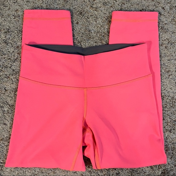 Lululemon Reversible Leggings Coral/Gray Size 6 EUC - Picture 2 of 11